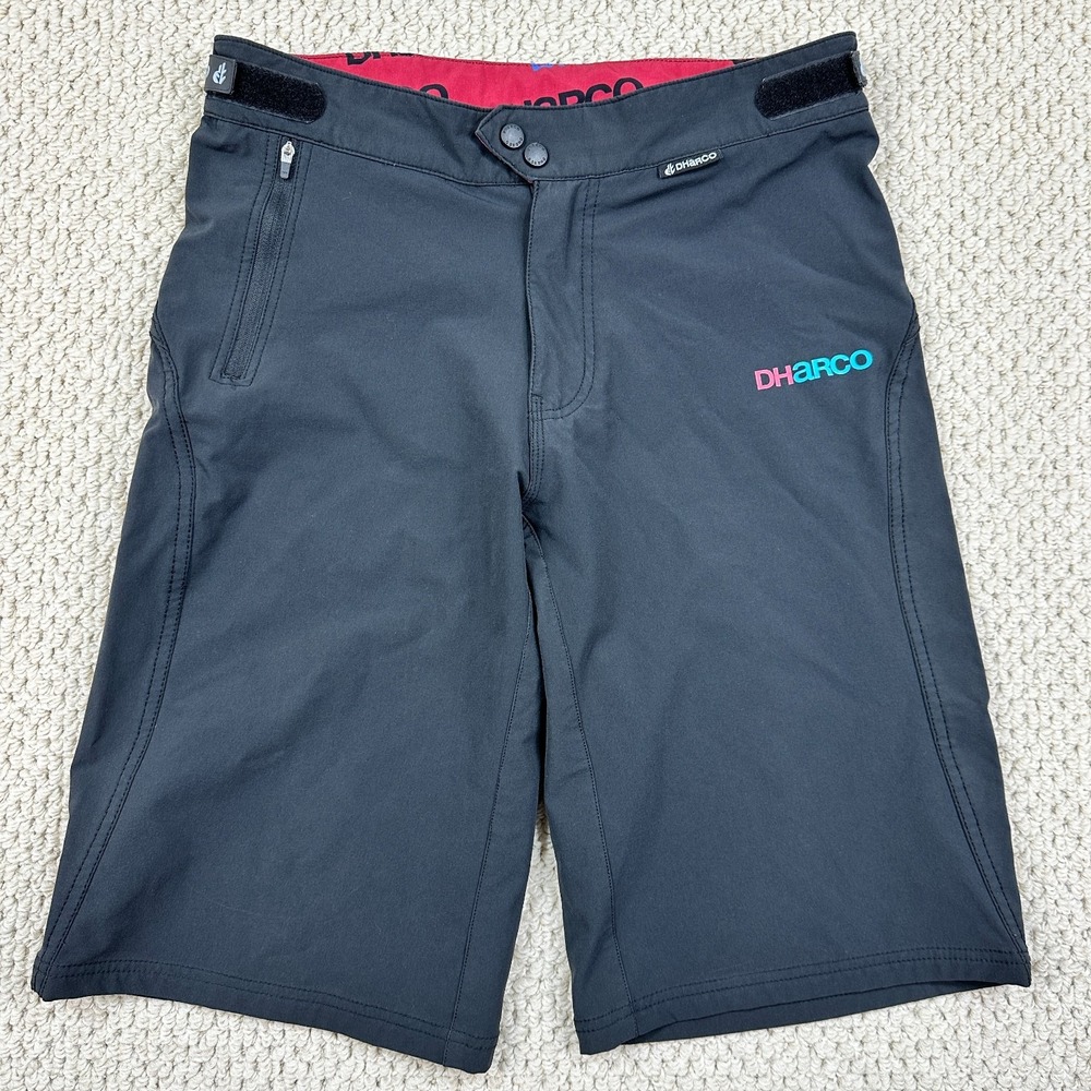 Dharco Gravity Shorts Mens M Black MTB Mountain Bike Cycling Adjustable Sides
